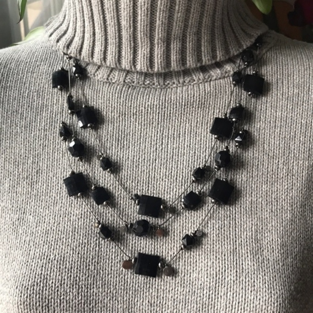 Black beaded necklace